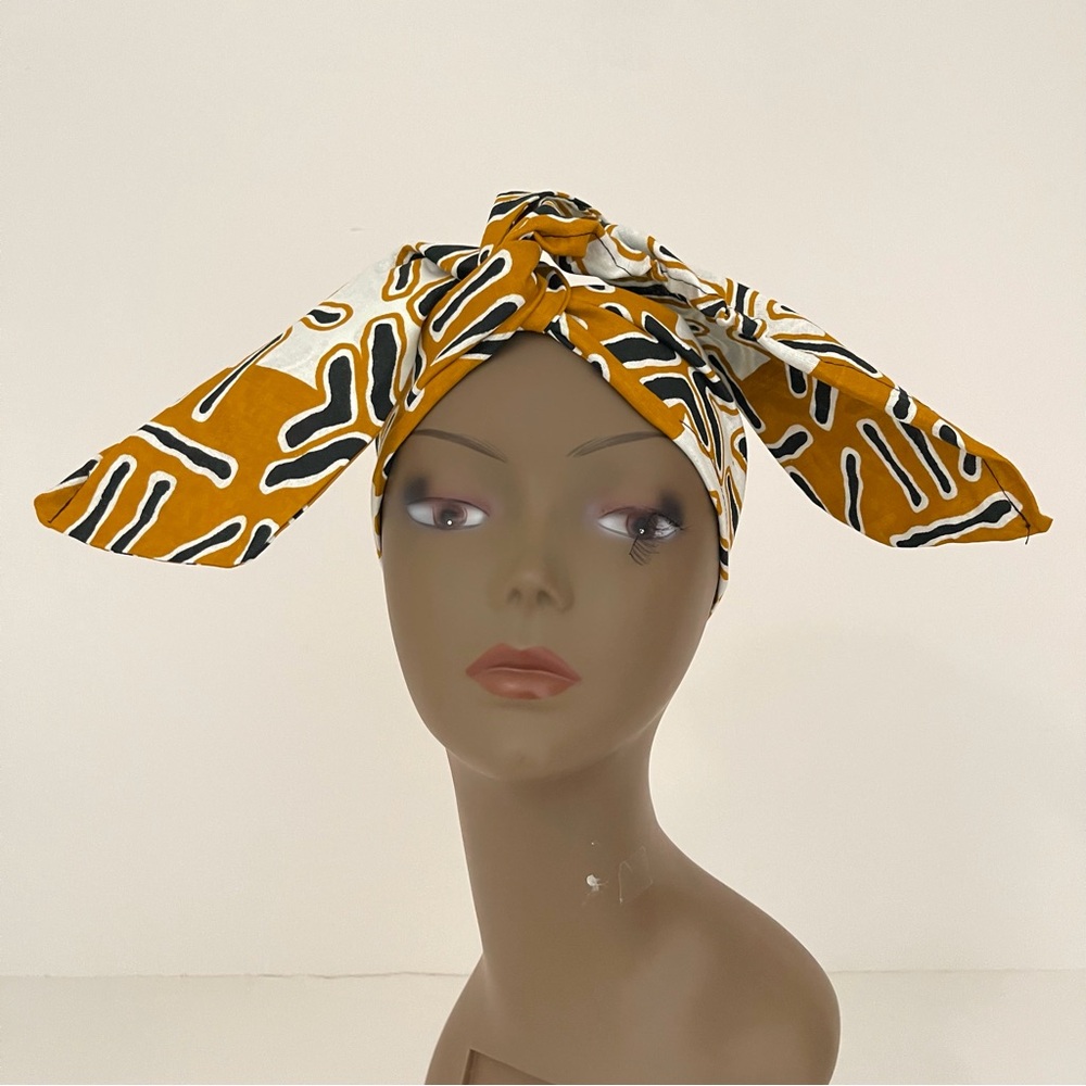 Stylish Brown and Black Tribal Print Multicolor Handmade Wired Headband